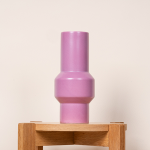 Steingut Vase Bauch Rosa