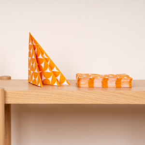 Papierservietten Musterdesign Orange/Weiß  - 20 tlg.