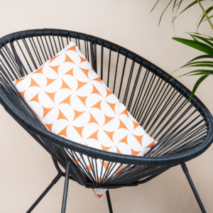 Kissen Musterdesign Weiß/Orange