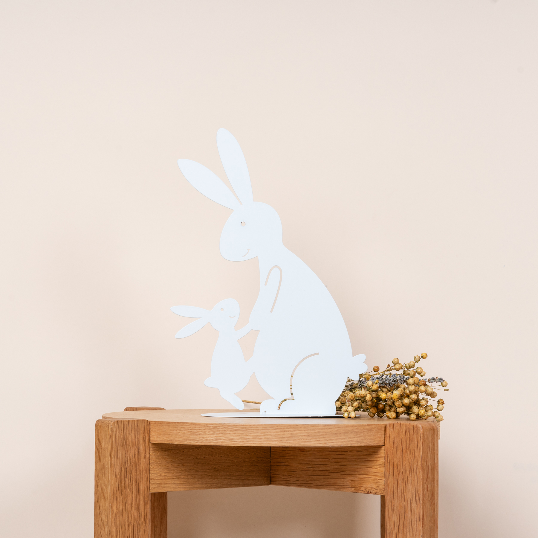 Metall Silhouette Hase Weiß Sitzend – Bild 2