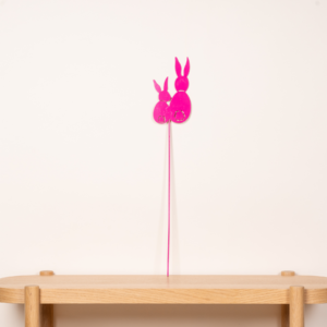 Metall Stecker Hase Pink