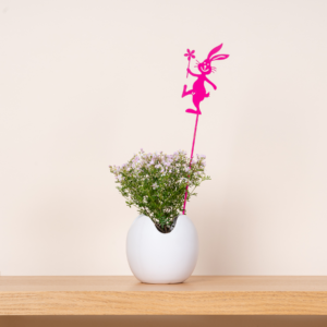 Metall Stecker Hase Gehend Pink