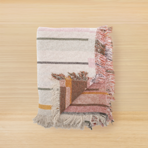 Bloomingville Baumwolldecke Toscana Recycelt Beige/Rosa