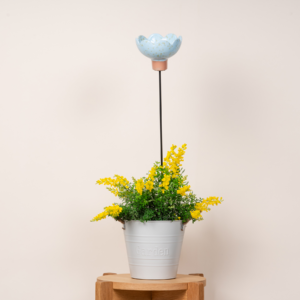 Keramik Stecker Blüte Hellblau