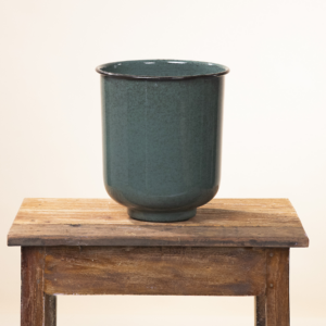 Metallgefäß Grün - 21 cm