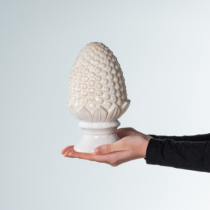 Dekoobjekt Zapfen Glasiert Creme