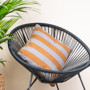 Kissen Gestreift Orange/Braun Groß