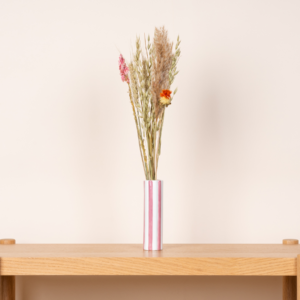 Keramik Vase Weiß/Flieder