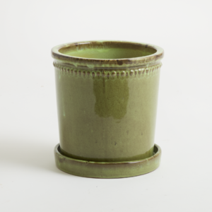 Keramik Übertopf Glasiert Grün - 24 cm