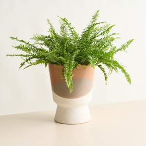 Keramik Übertopf Sockel Braun/Sand - 19 cm