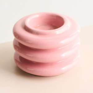 Keramik Kerzenhalter Niedrig Rosa