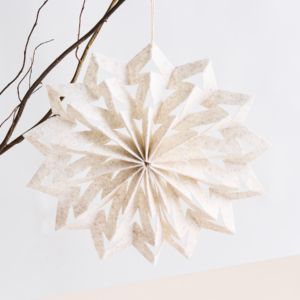 Papier Dekohänger Schneeflocke Cremeweiß M