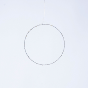 LED Kranz Silberfarben Warmweiß - 20 cm