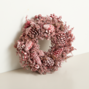 Trockenblumenkranz Gewachst Rosa