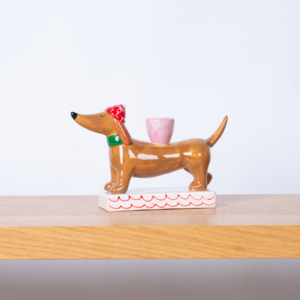 Keramik Kerzenständer Dackel