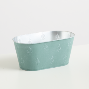 Zink Gefäß Oval Mint - 26 cm
