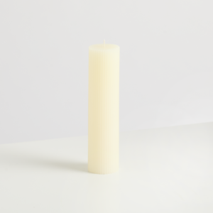 Kerze Rille Weiß - 20 cm