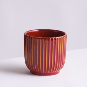 Keramik Übertopf Rot - 12 cm