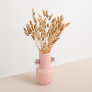 Glas Vase Rosa mit Ohren