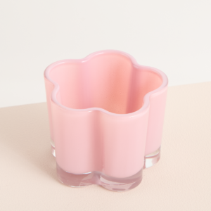 Glas Kerzenhalter Blume Rosa