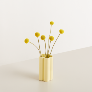 Keramik Vase Hellgelb