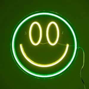 Acryl LED Licht Smiley Grün