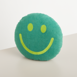 Baumwollkissen Smiley Grün