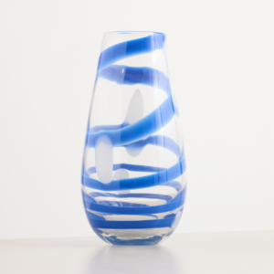 Glas Vase Klar/Blau Groß
