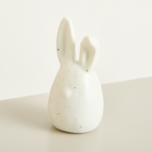 Deko Keramik Hase Geknicktes Ohr Gesprenkelt Klein