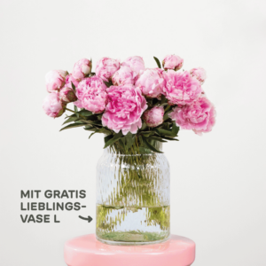 Rosa Pfingstrosen - 20 Stiele mit gratis Lieblings-Vase L