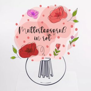 Roter Muttertagsgruß