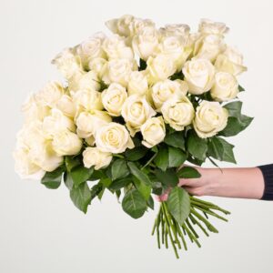 40 weiße Rosen