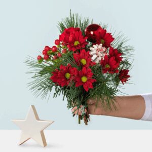 Wintergruß mit Deko-Aufsteller Stern Weiß