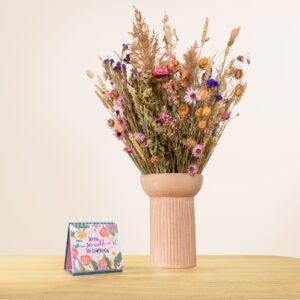 Wildblumen Trockenblumenstrauß XL mit Aufstellbuch