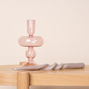 Glas Kerzenhalter Rosa Hoch
