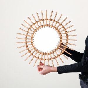 Rattan Spiegel Rund Natur