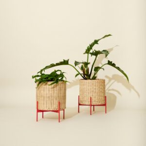 Hübsch Interior Pflanzenkorb Splint Natur/Rot