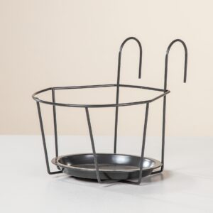 Metall Balkontopfhänger Grau Groß - 14,5 cm