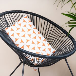 Kissen Musterdesign Weiß/Orange