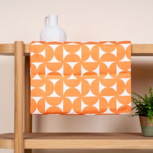 Tischläufer Musterdesign Orange/Weiß