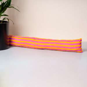 Baumwoll Zugluftstopper Streifen Orange/Rosa