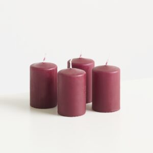 Kerze Dunkelrot 4er Set