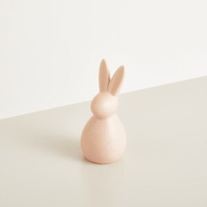 Deko Hase Keramik Gesprenkelt Rosa Groß