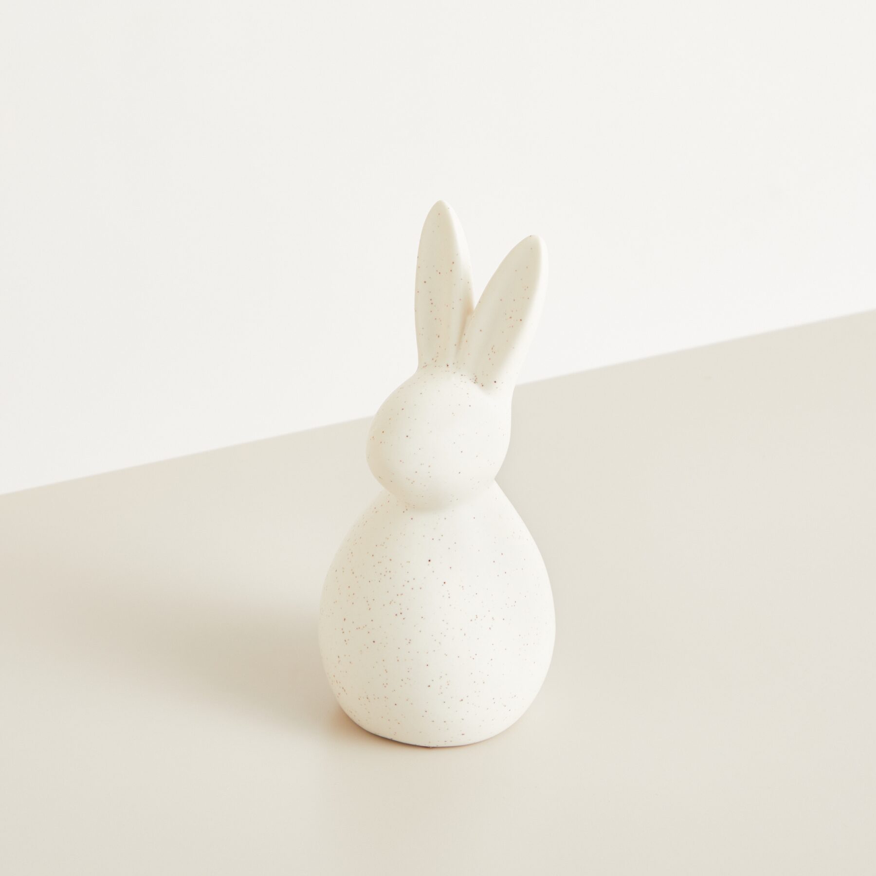 Deko Hase Keramik Gesprenkelt Weiß Groß