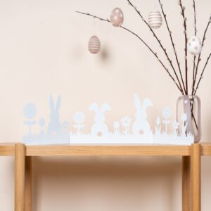 Metall Silhouette Hase Weiß