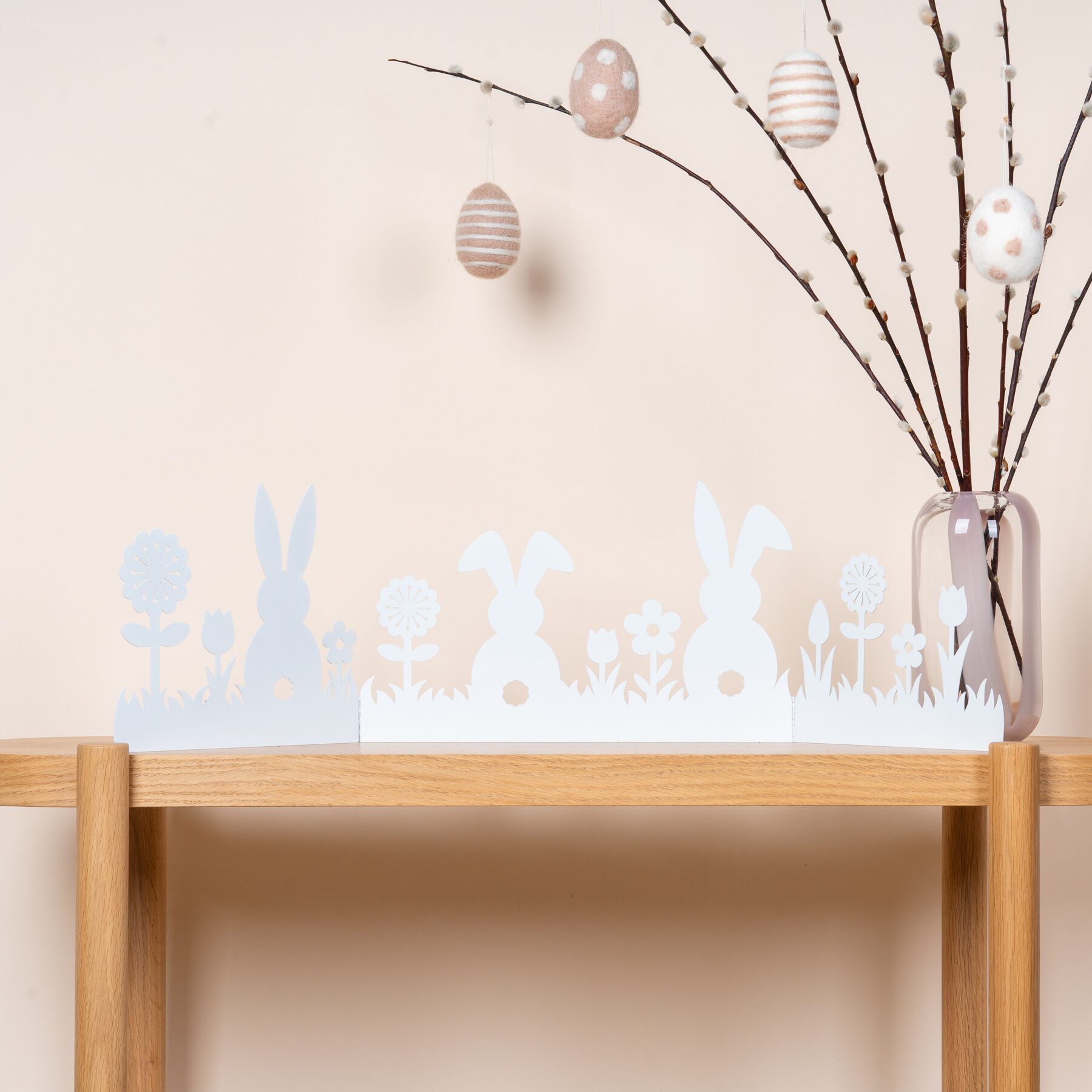Metall Silhouette Hase Weiß