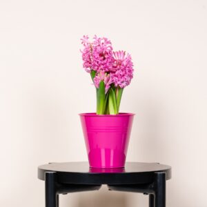 Metall Übertopf Pink - 12,5 cm