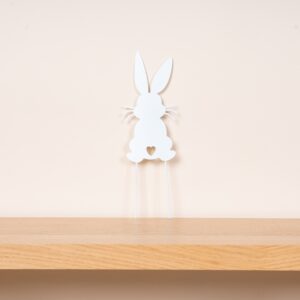 Metall Stecker Hase Weiß