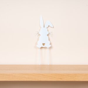 Metall Stecker Hase Knickohr Weiß