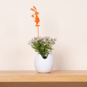 Metall Stecker Hase Stehend Orange